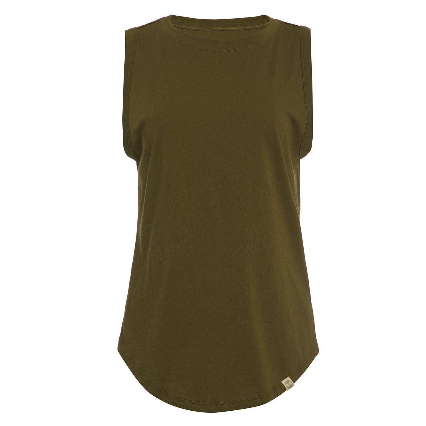Nina Muscle Tee sleeveless boyfriend-style organic cotton shirt with crew neckline and relaxed fit