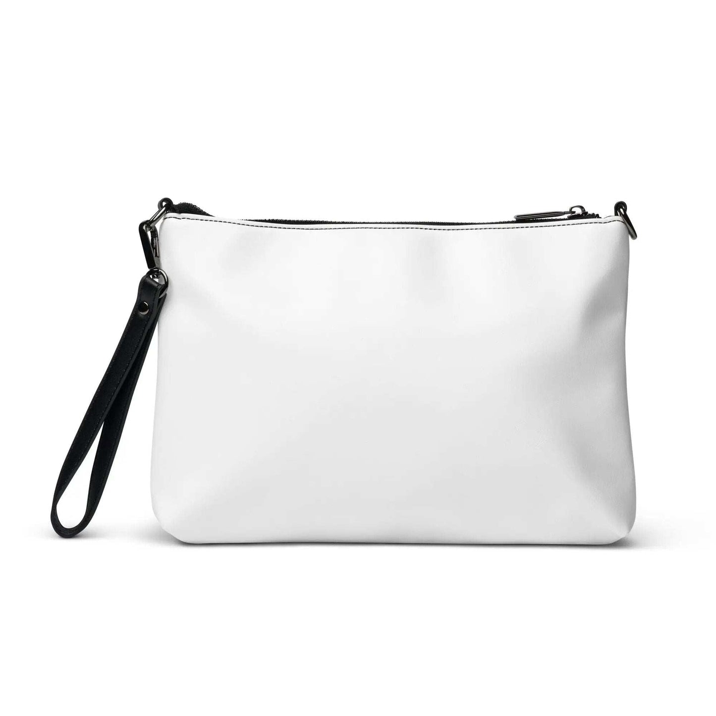 Versatile faux leather crossbody bag with removable straps and dark gray hardware