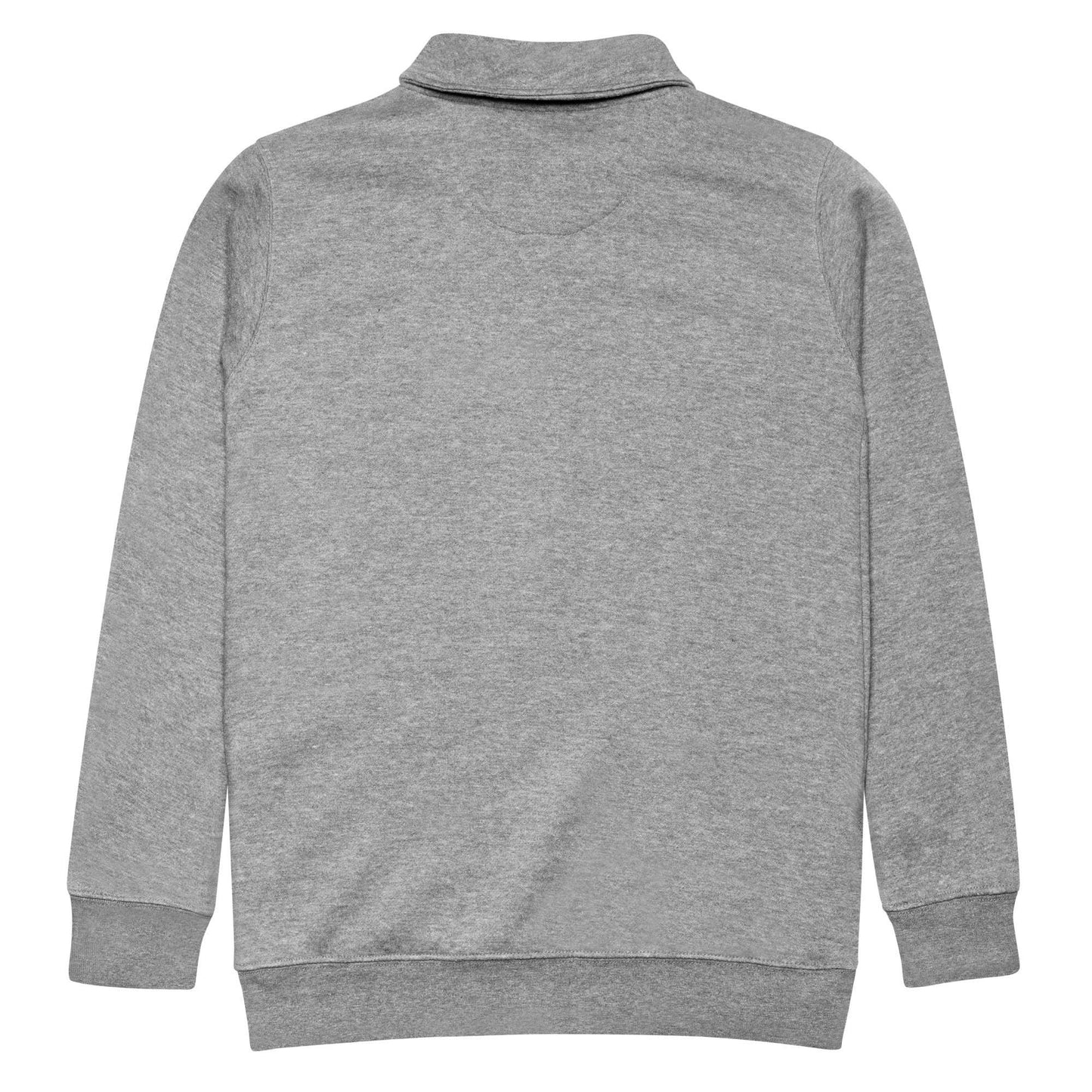 Carbon grey fleece pullover with quarter zipper, soft fleece inside and relaxed fit