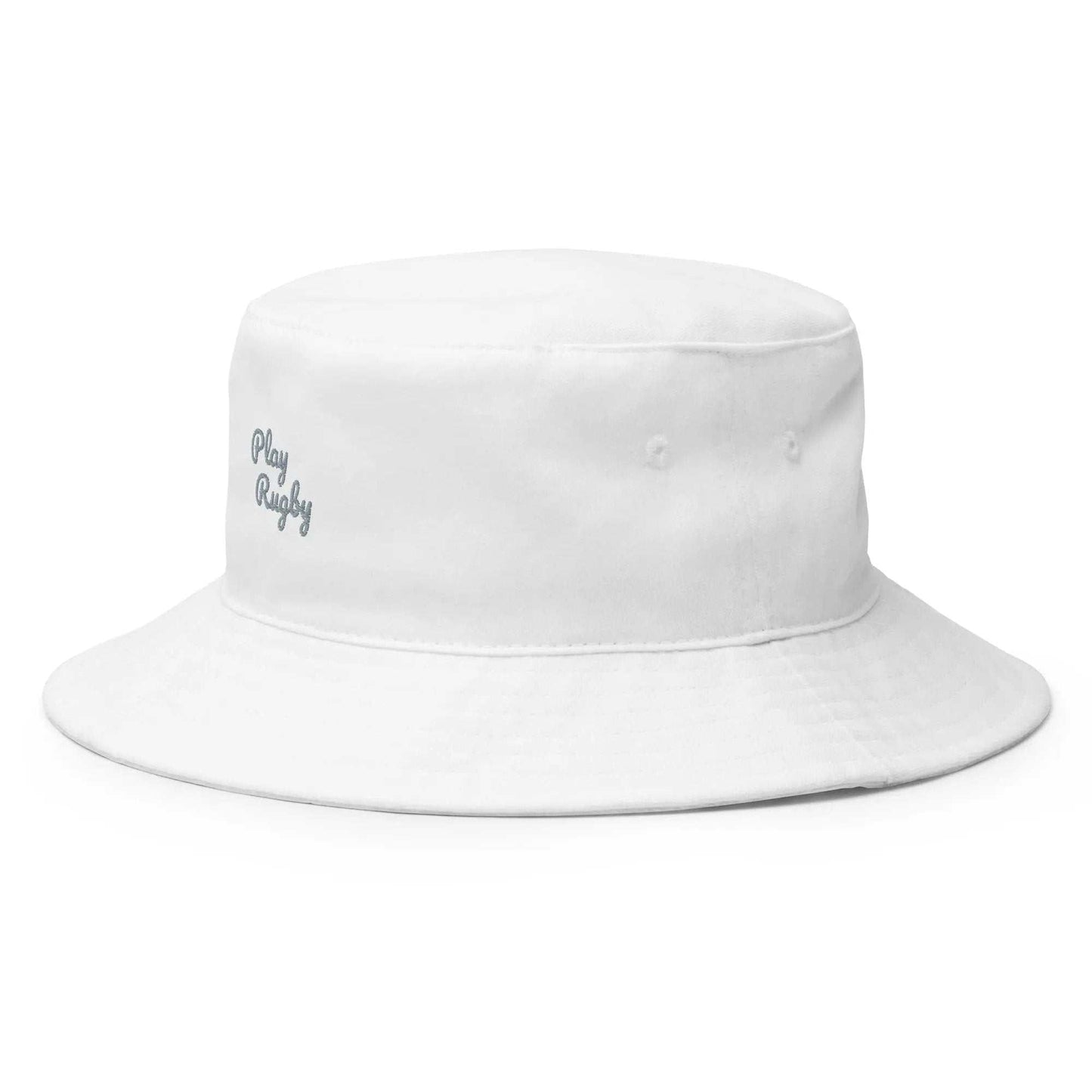 Rugby Bucket Hat in 100% cotton twill with breathable sewn eyelets and 2 ¼" brim for sun protection