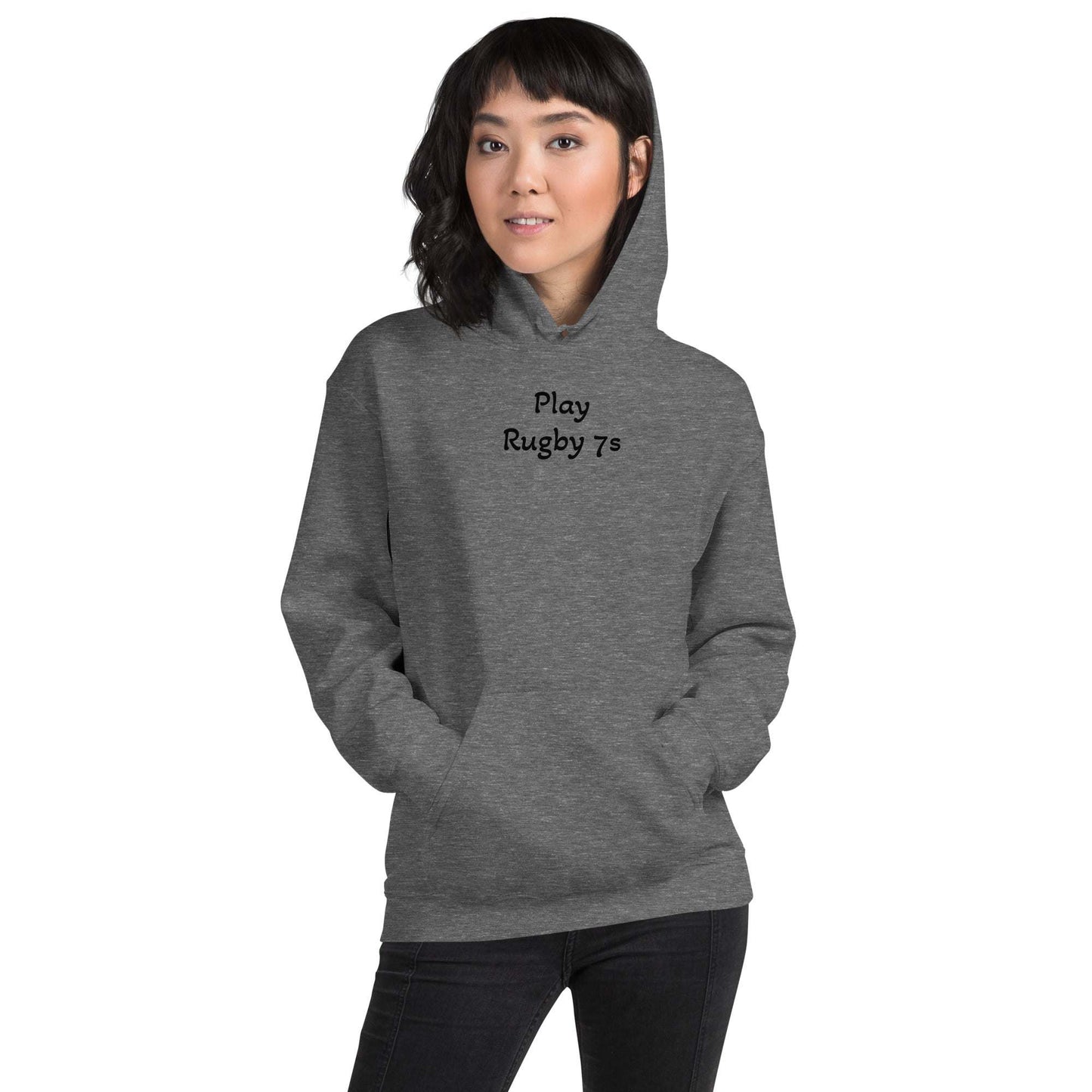Ultra-Soft Rugby Hoodie in dark navy with double-lined hood and front pouch pocket for cozy comfort