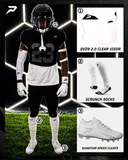 Quantum Speed: Football Cleats - White - Team Colors Phenom Elite Brand