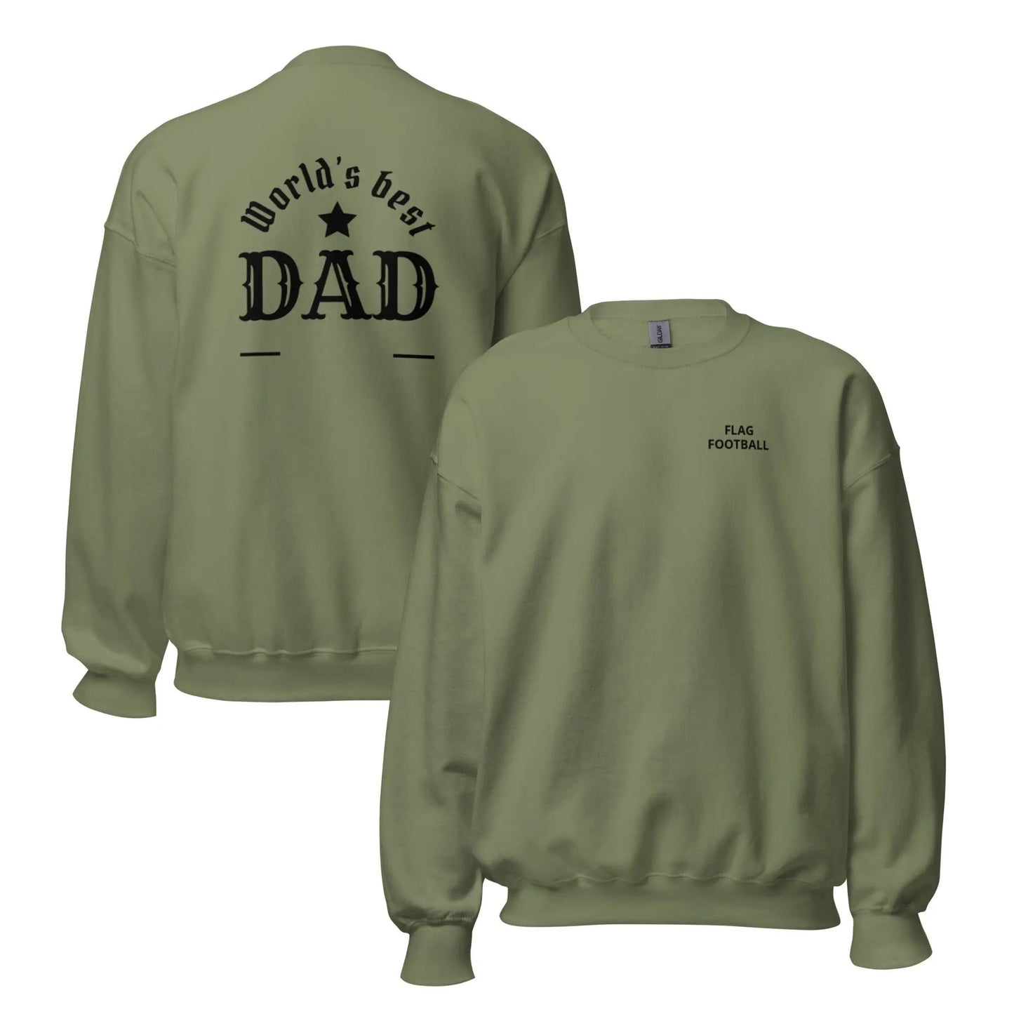Dad Flag Football Sweatshirt L2N2 Sweatshirt Military Green / 3XL