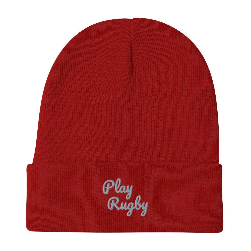 Embroidered Beanie L2N2  Red