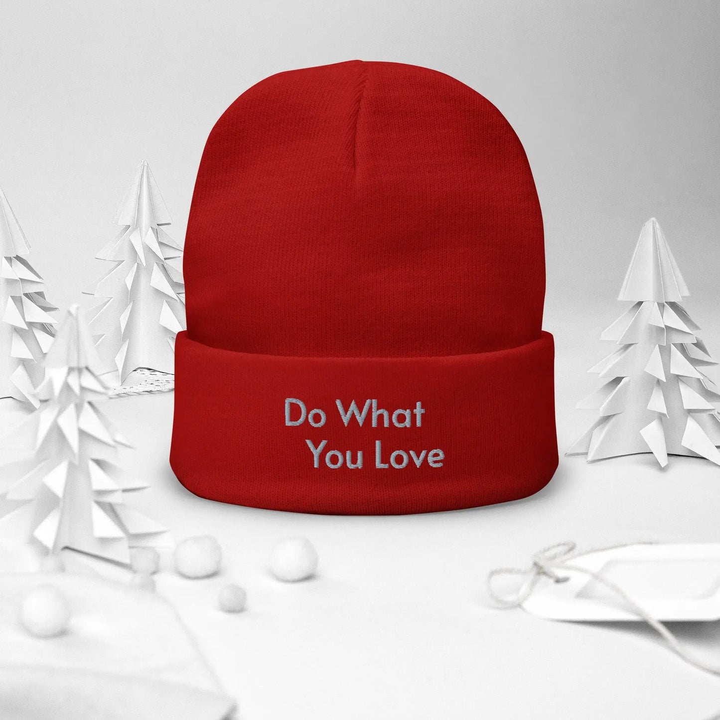 Embroidered Beanie L2N2  Red