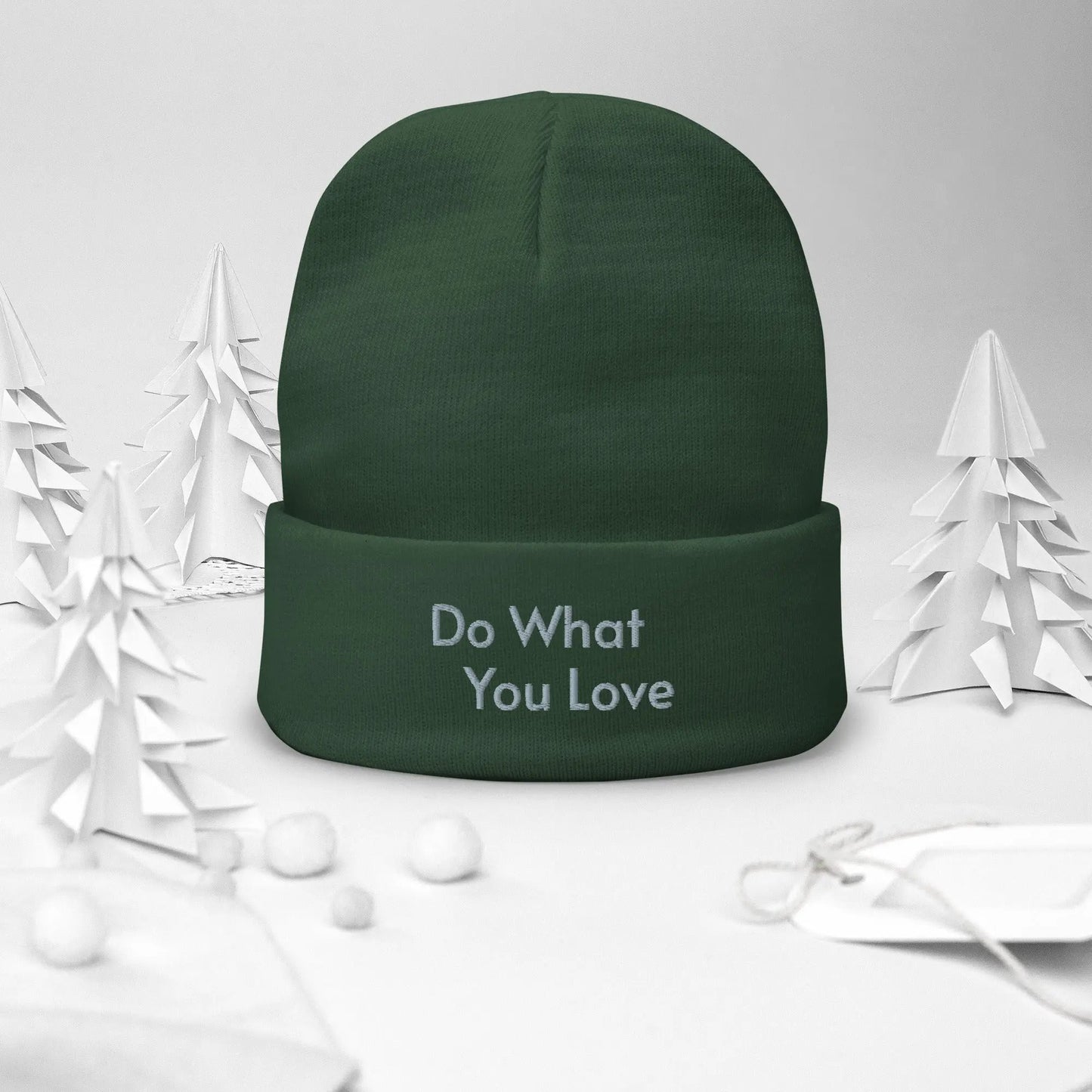 Embroidered Beanie L2N2  Dark green