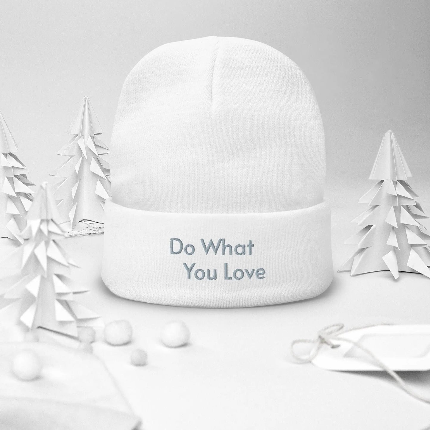 Embroidered Beanie L2N2  White