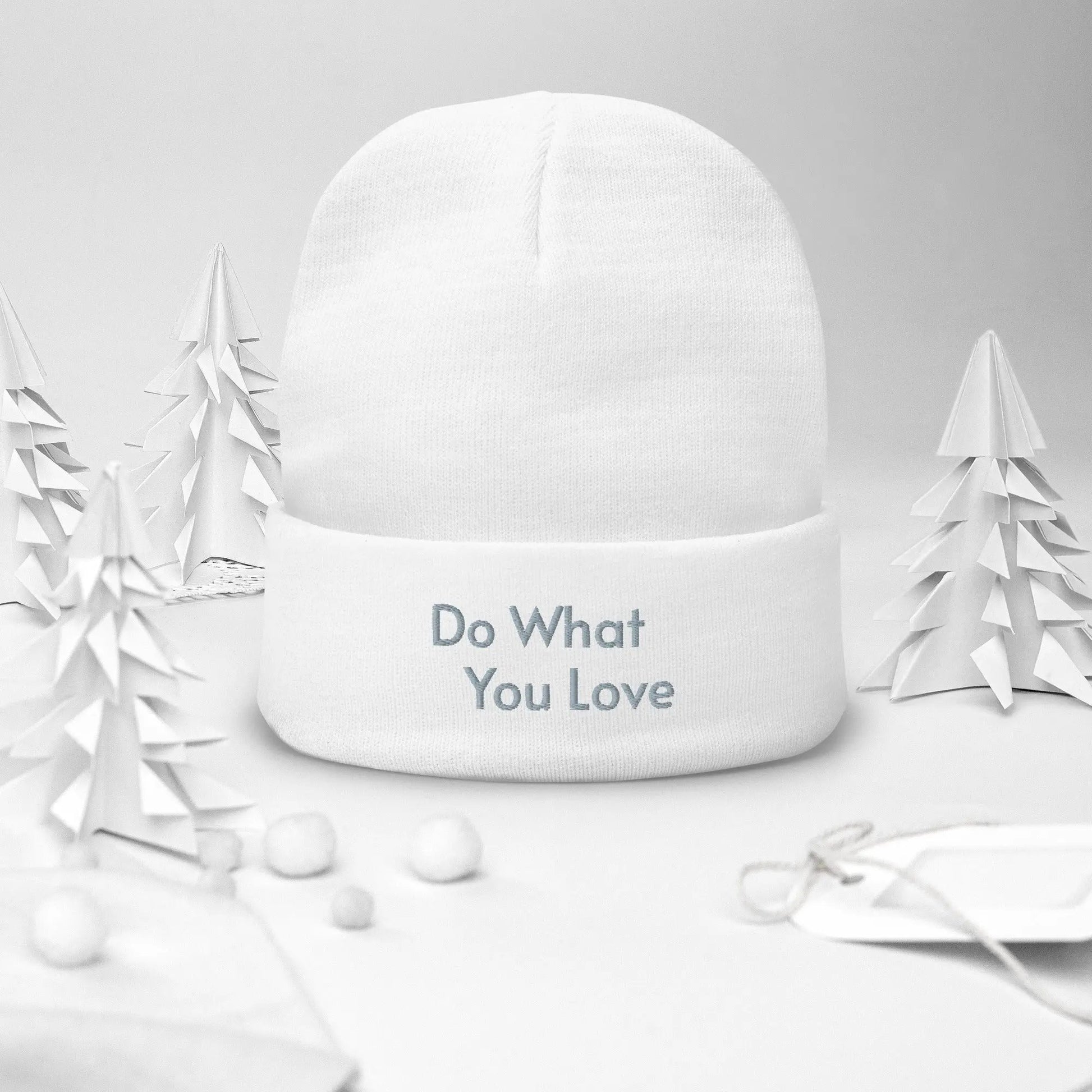 Embroidered Beanie L2N2  White