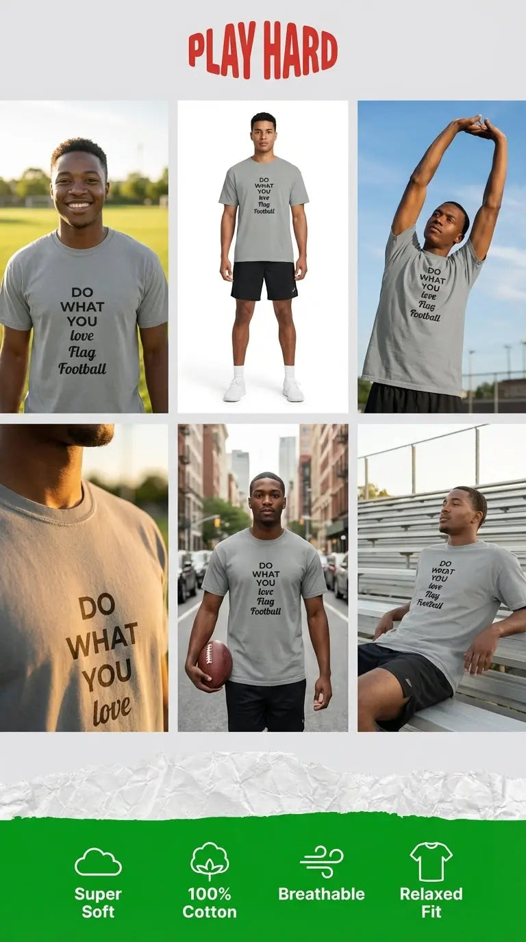 Heavyweight T-shirt Flag Football L2N2 T-Shirt   L2N2