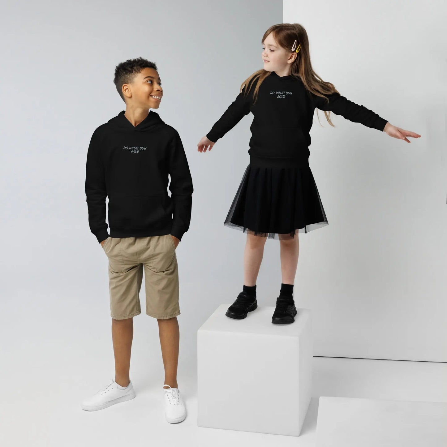 Kids eco hoodie L2N2  Black / 12Y