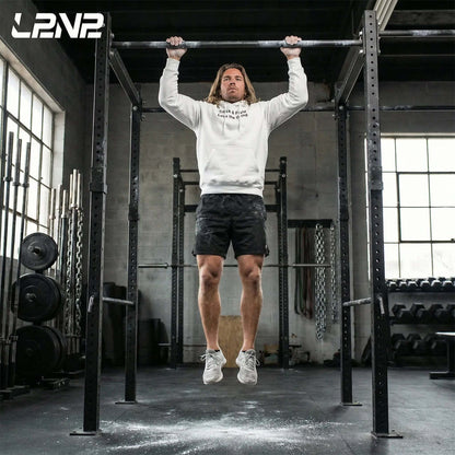 Limited Edition Cozy Track Training Hoodie in dark navy with double-lined hood and front pouch pocket