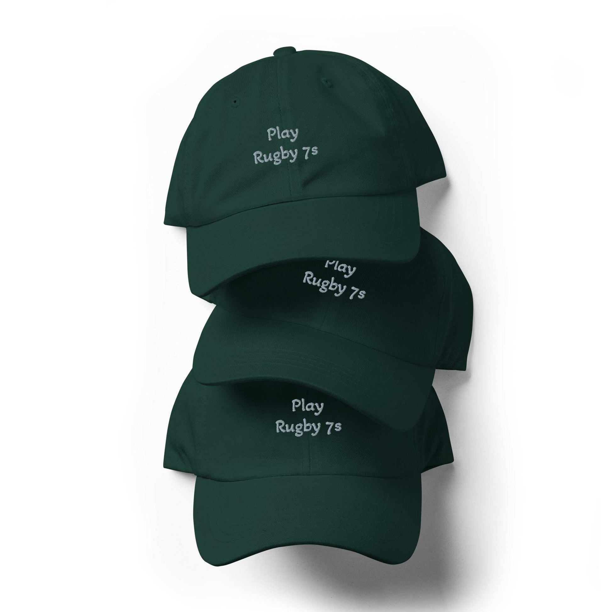 Green camo Rugby Sports Hat with adjustable strap and curved visor, low-profile 6-panel design
