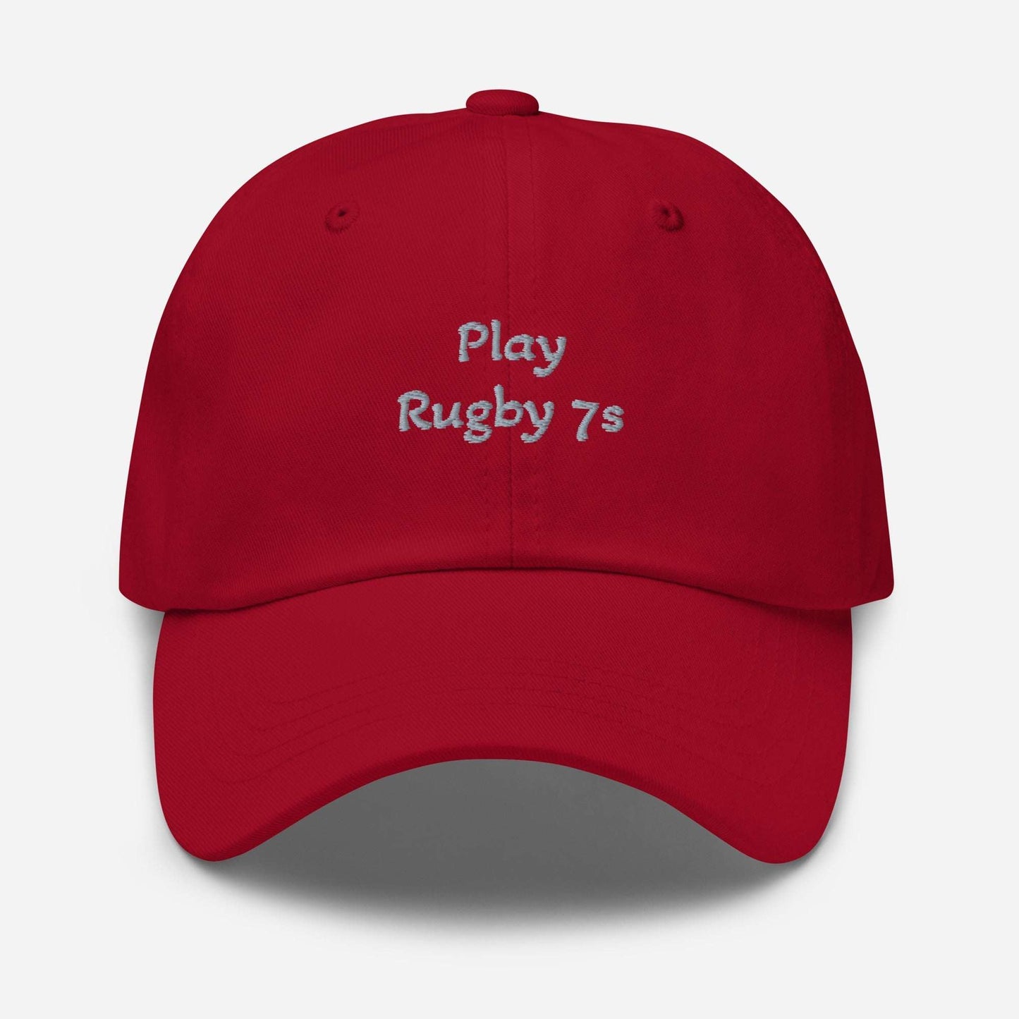 Green camo Rugby Sports Hat with adjustable strap and curved visor