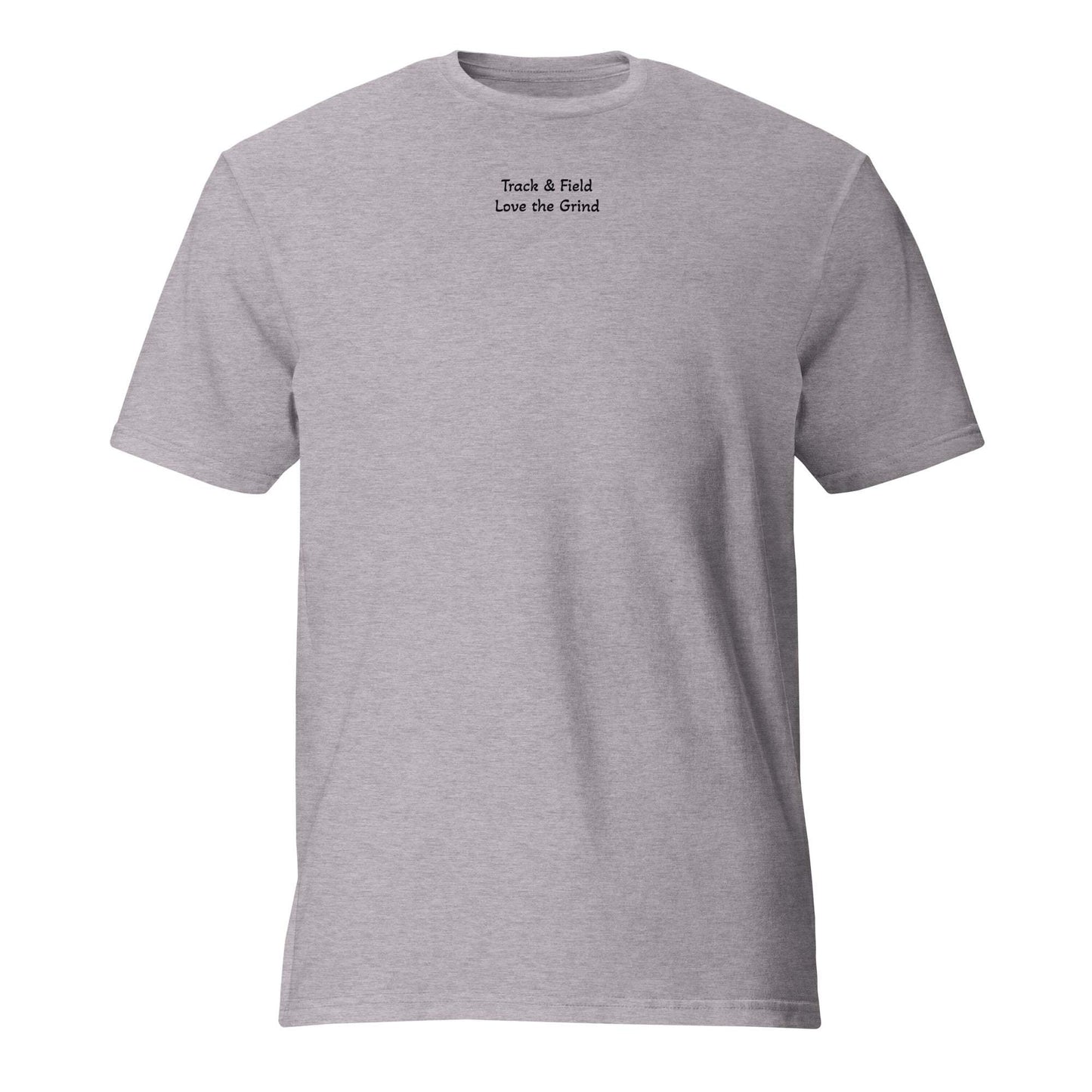 Short-sleeve t-shirt made of thick cotton, comfortable and soft, ideal for track and field, available in heather grey and white, with pre-shrunk fabric and double-stitched hems