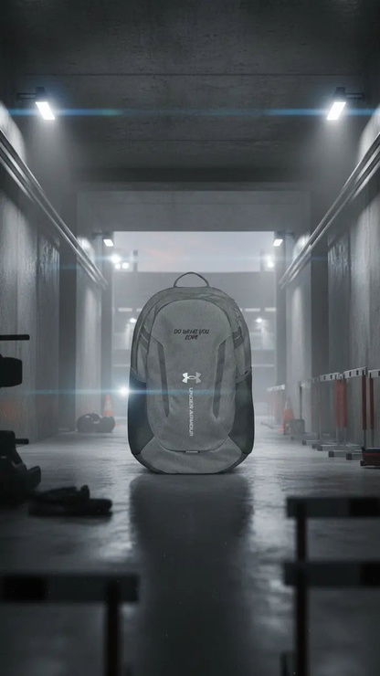 Under Armour Track & Field backpack with water-resistant fabric, soft laptop sleeve, and balanced straps