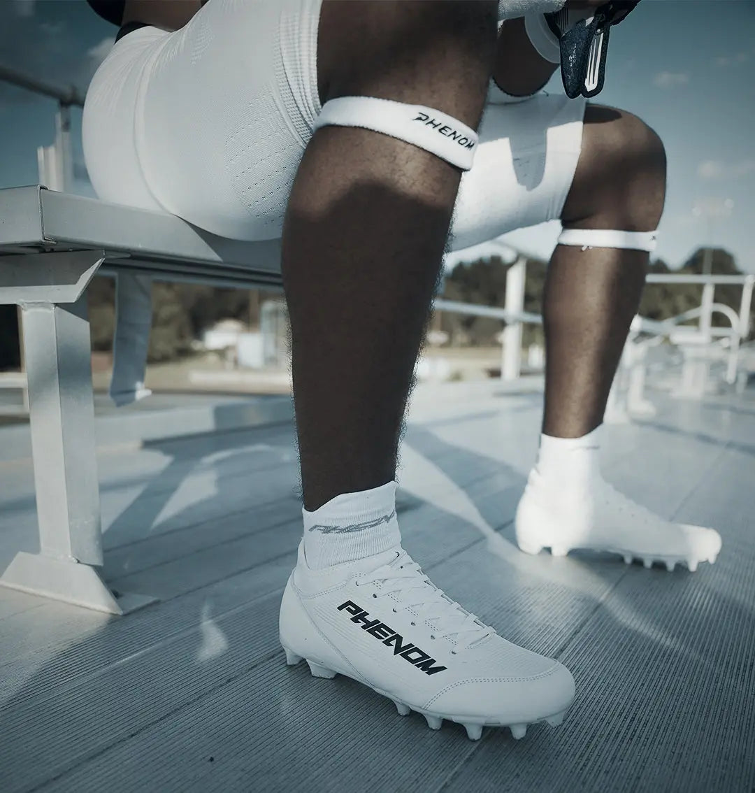 Velocity 3.0: Football Cleats - White Phenom Elite Brand