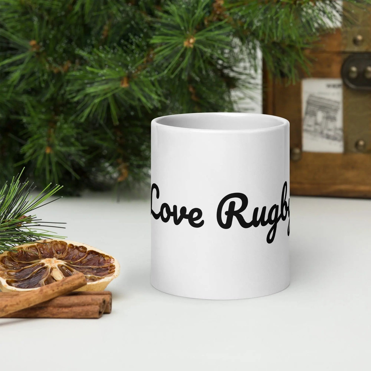 White glossy Rugby mug L2N2  Default Title