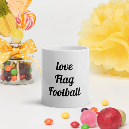 White glossy mug Flag Football L2N2 Mugs 11 oz