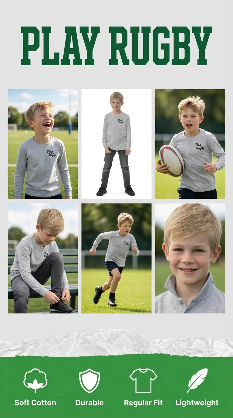 Youth Rugby Long Sleeve Tee - A Perfect Choice for Young Athletes L2N2 T-Shirt   L2N2