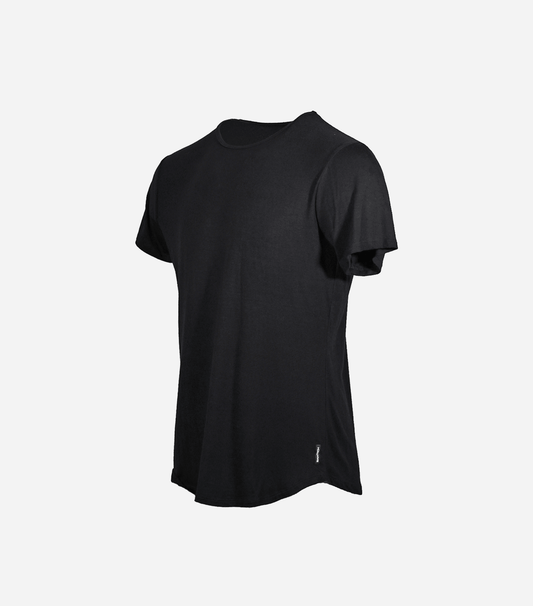 Bamboo Swift Curve-Hem Tee - Black - L2N2