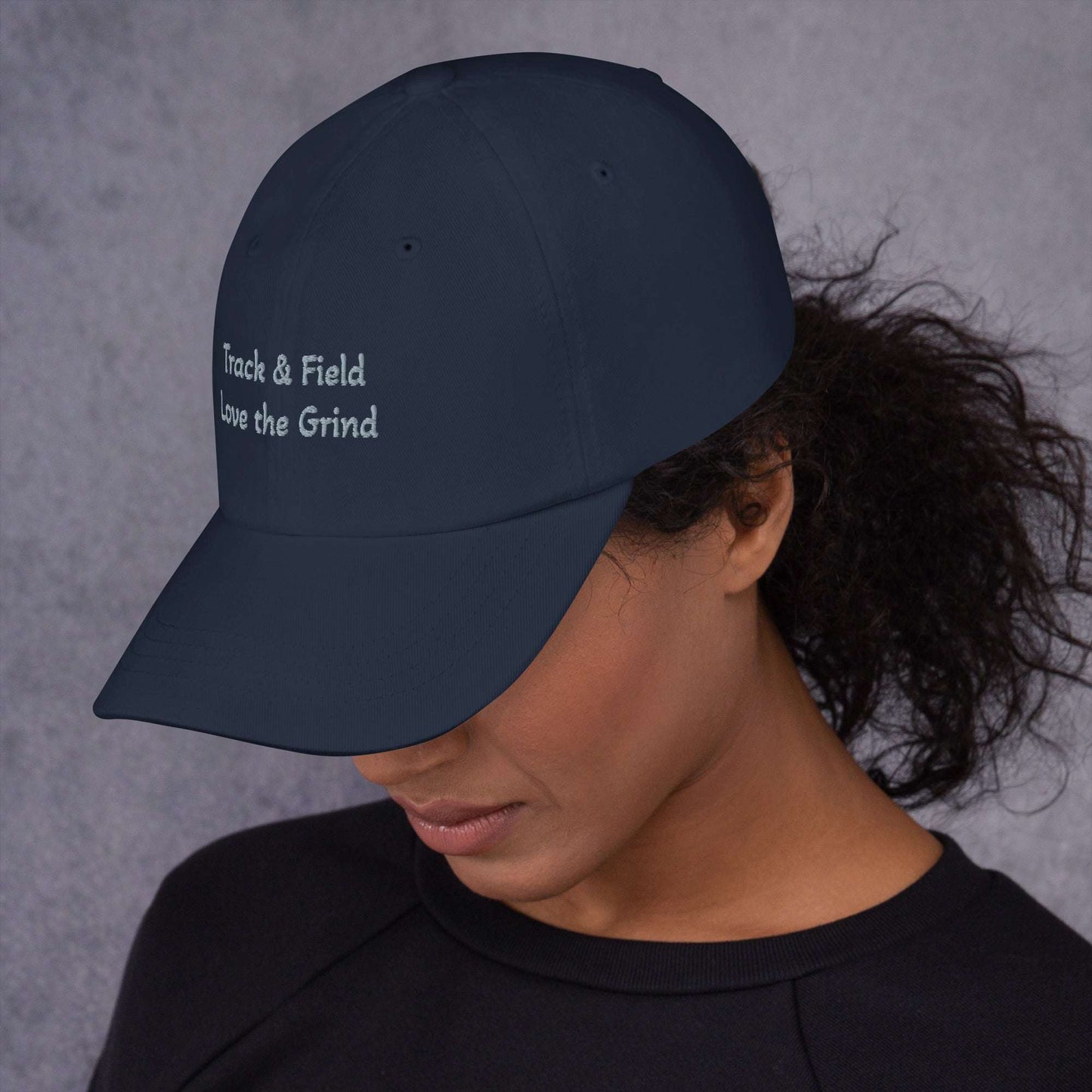 Track and Field hat low profile adjustable strap curved visor green camo