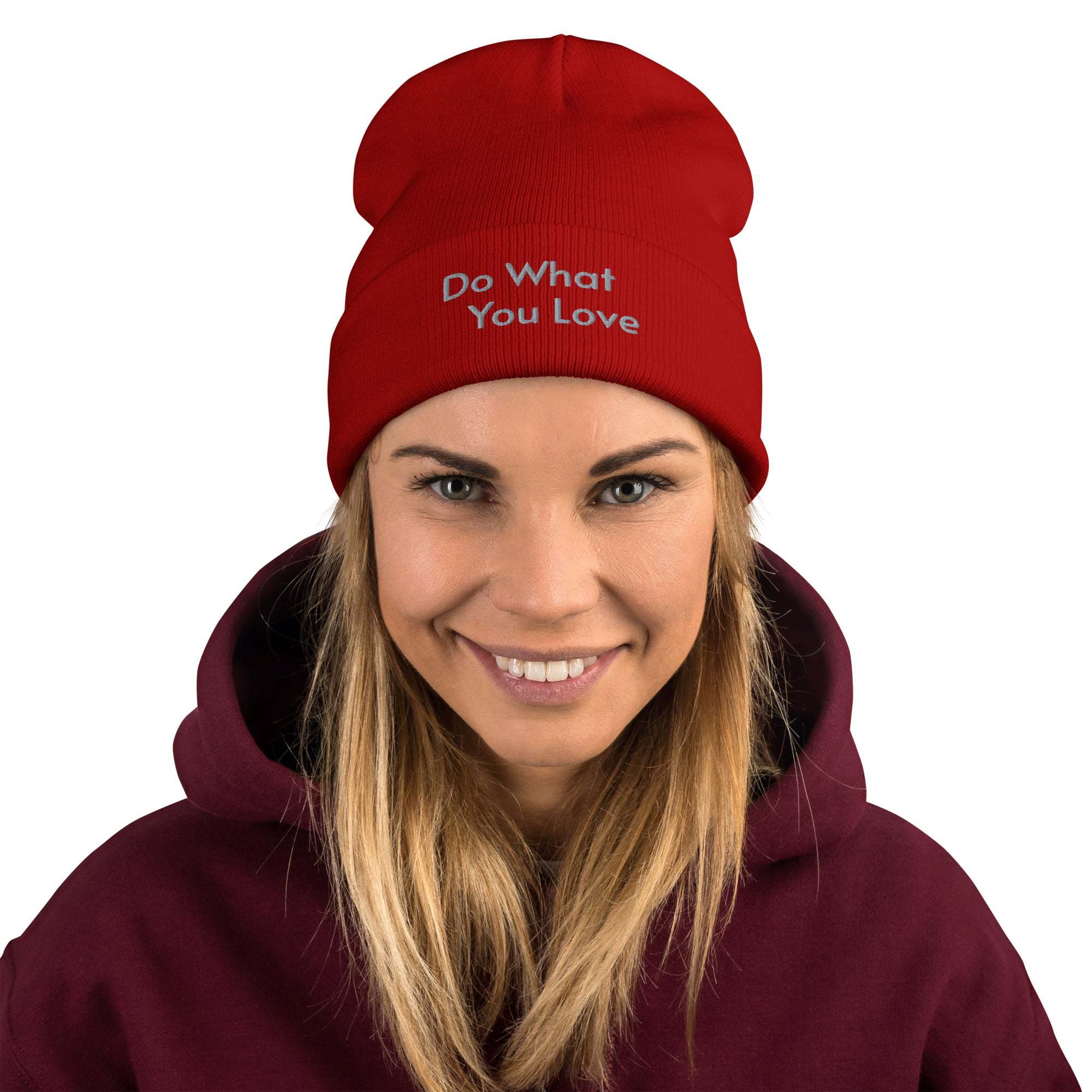 Embroidered beanie with snug fit, breathable cotton blend, and stylish design
