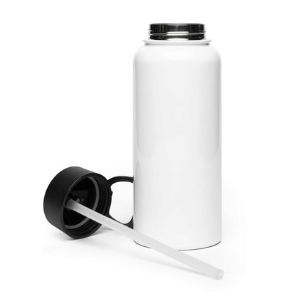32 oz stainless steel water bottle with foldable straw lid and rotating handle