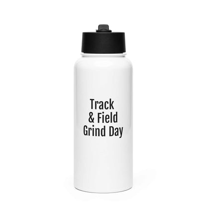32 oz stainless steel water bottle with foldable straw lid and rotating handle for easy carrying