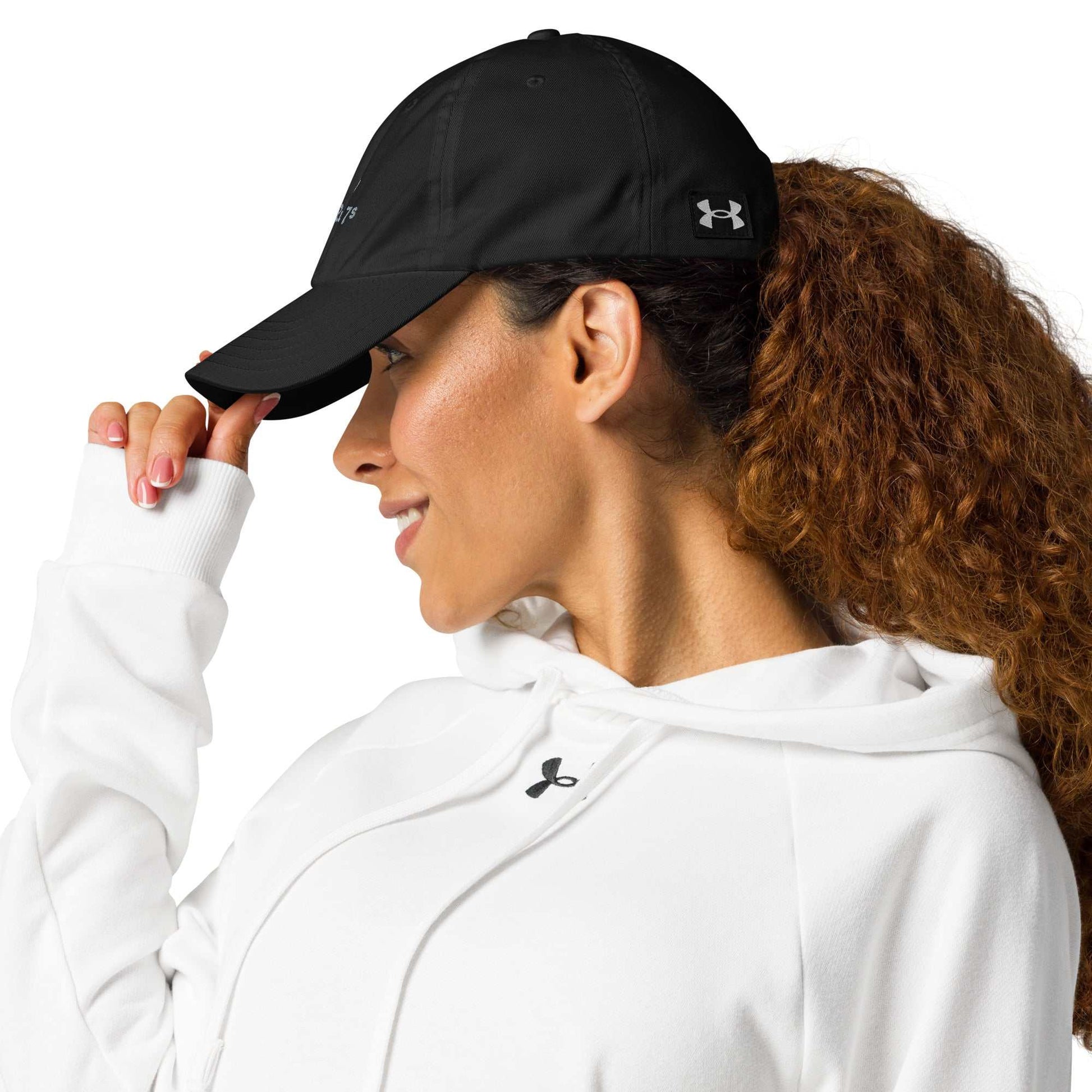 Under Armour® Rugby hat, classic dad hat with HeatGear® sweatband, embroidered logo, adjustable strap, curved visor
