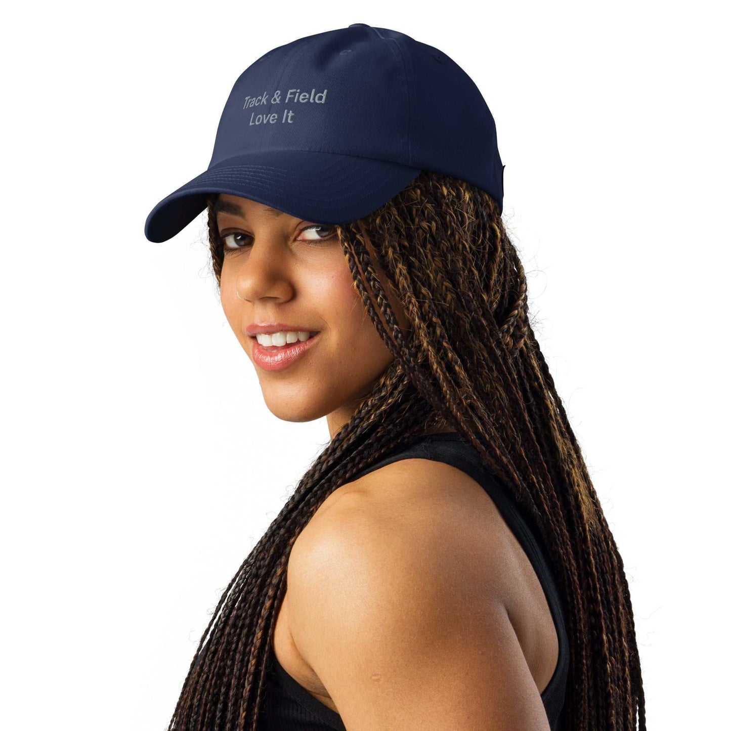 Under Armour® dad hat with HeatGear® sweatband, adjustable strap, and embroidered logo for track and field.