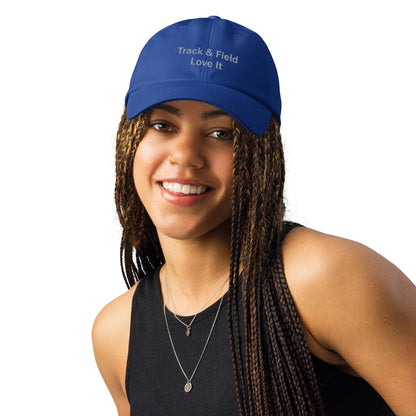 Under Armour® dad hat with HeatGear® sweatband, adjustable strap, and curved visor for track and field