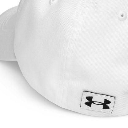 Under Armour® dad hat with HeatGear® sweatband, adjustable strap, and embroidered logo designed for comfort and durability