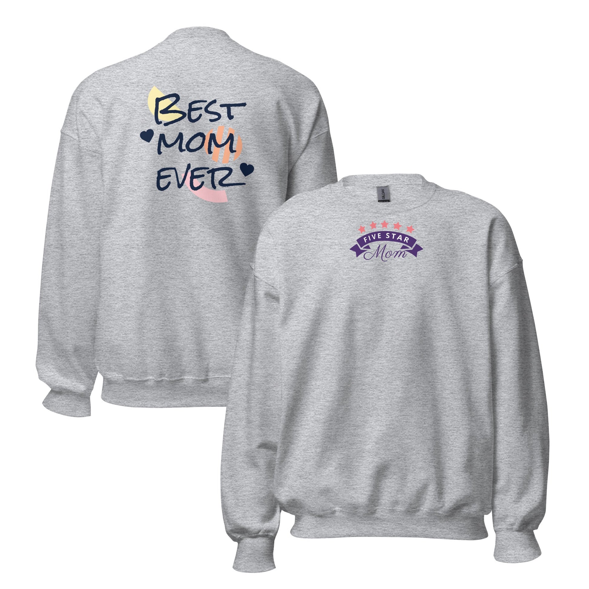 Classic fit Mom sweatshirt made with soft air-jet spun yarn in cotton-polyester blend