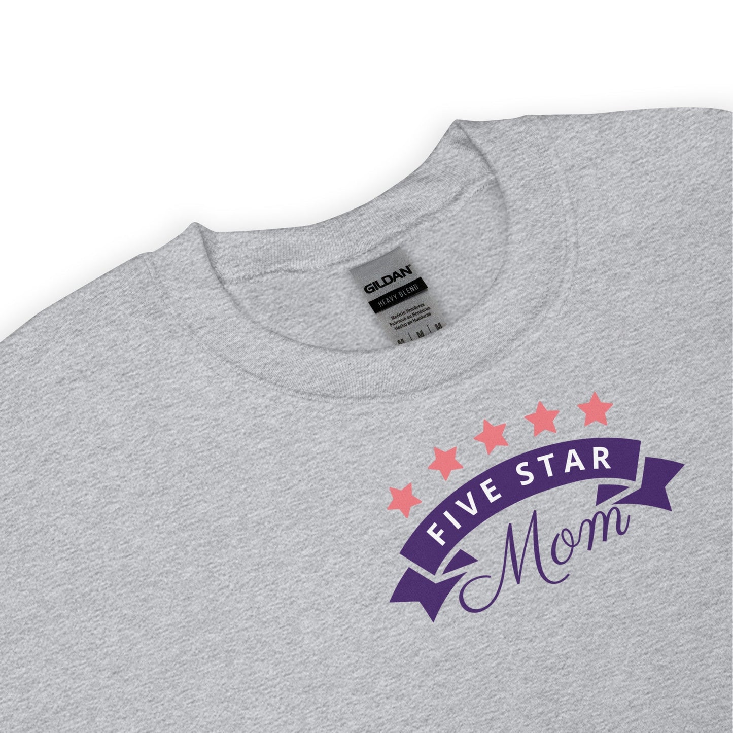 Warm classic fit Mom Sweatshirt made with soft air-jet spun yarn, 50% cotton and 50% polyester blend