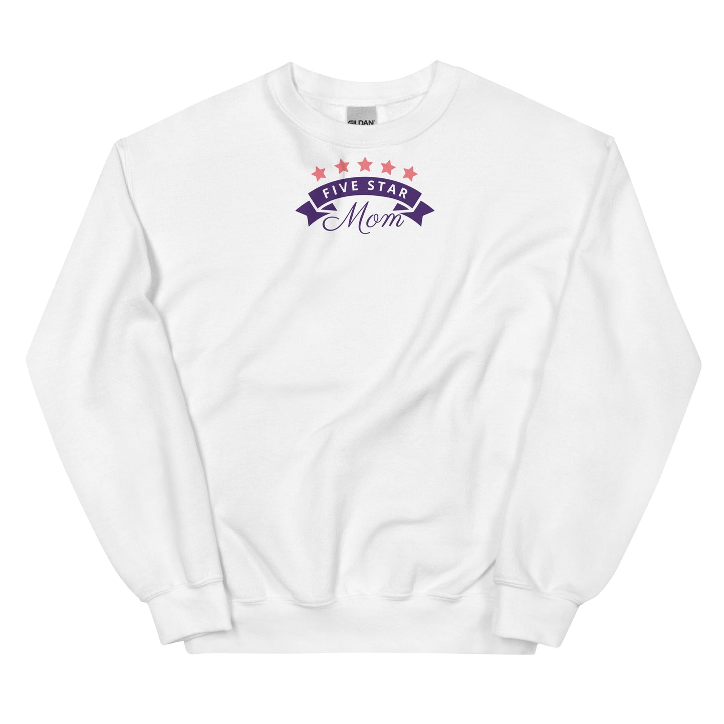 Cozy classic fit Mom sweatshirt in soft cotton-polyester blend with rib knit collar and double-needle stitching